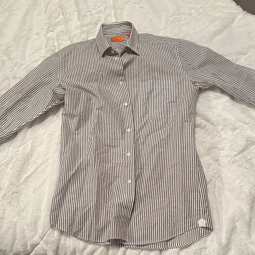 Stylish Black and White Striped Men's Shirt